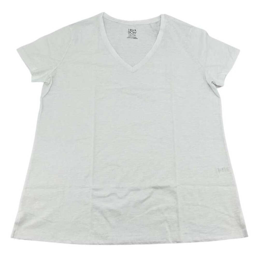 Black Bow Women's White V-Neck T-Shirt | Various Sizes